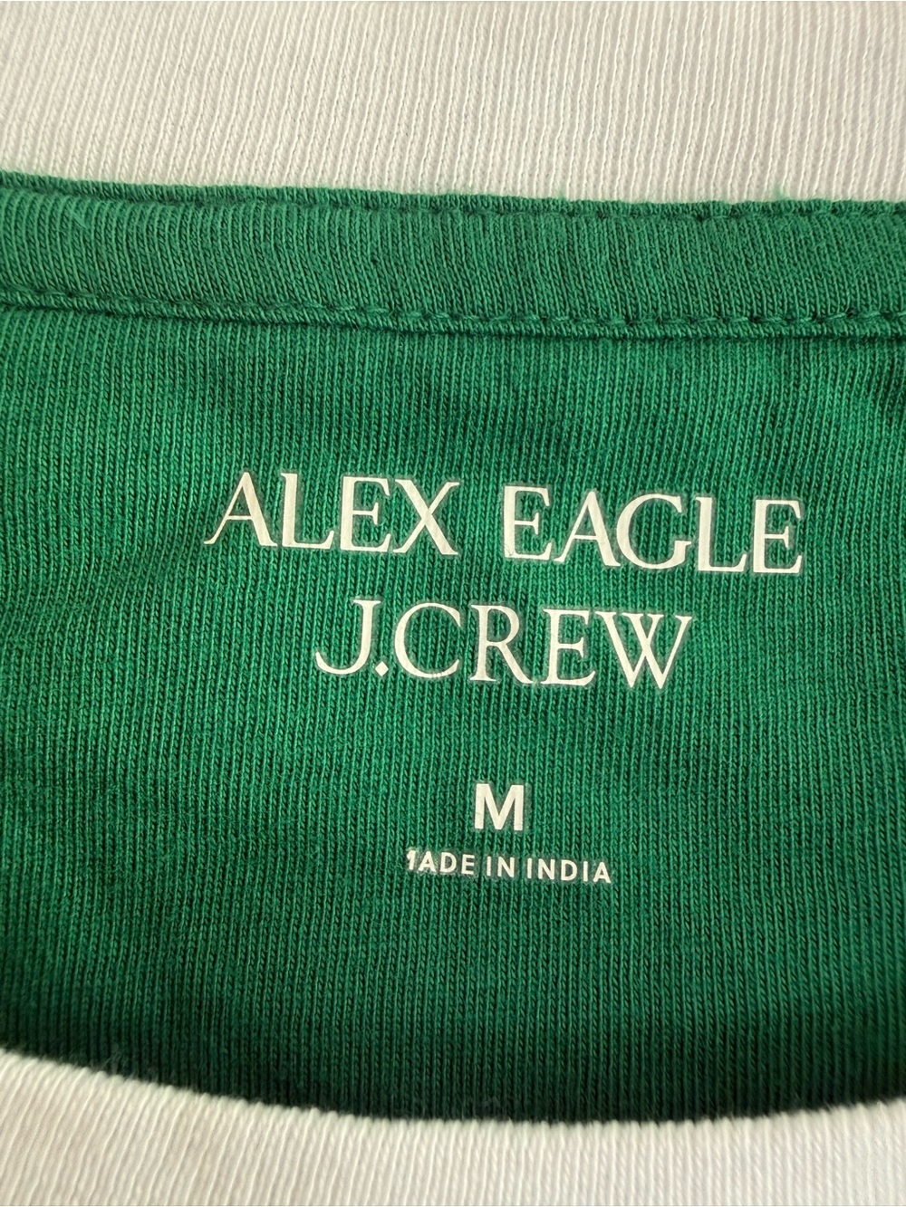 J. Crew Green White Colorblock ALEX EAGLE Collaboration Medium NWT Tee - Picture 4 of 8